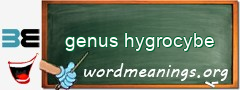 WordMeaning blackboard for genus hygrocybe